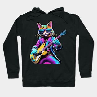 A Cat Who Is The Essence Of A Cool And Funky Guitarist Hoodie